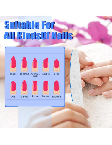 12 PCS Limas de Uñas 240/240 YoursTrust para Uñas Naturales