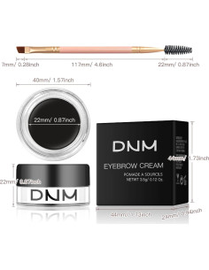 Kit de Pomada para Cejas BEFIVECOK con Pincel Doble Cara 4g Negro 2