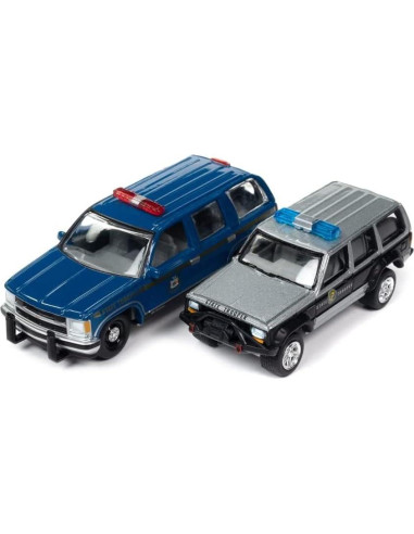 Set de 2 Autos Diecast 1/64 Johnny Lightning Tahoe y Cherokee