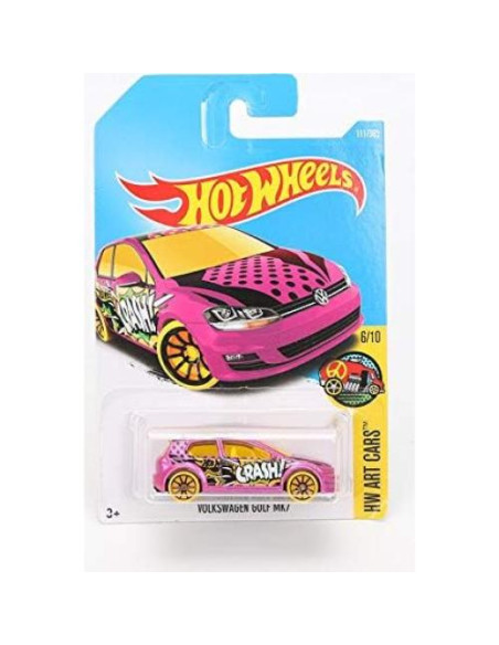 Hot Wheels Volkswagen Golf MK7 2017 Art Cars Rosa 1:64 Hot Wheels Volkswagen Golf MK7 2017 Art Cars Rosa 1:64