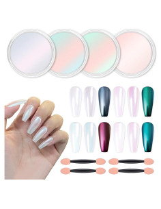 Kit de Polvo de Uñas Chrome Artdone 4 Piezas Efecto Espejo