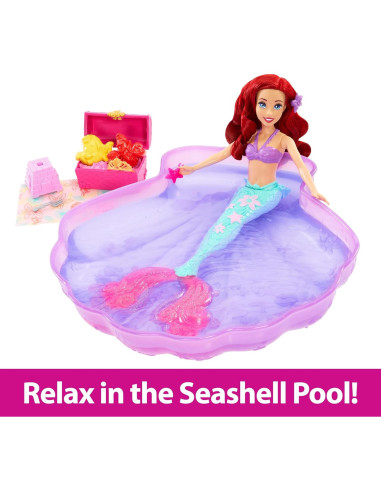 Muñeca Sirena Ariel Mattel con Piscina y Arena Moldeable