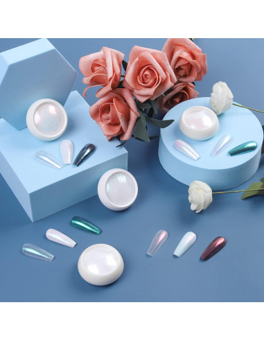 Kit de Polvo de Uñas Chrome Artdone 4 Piezas Efecto Espejo