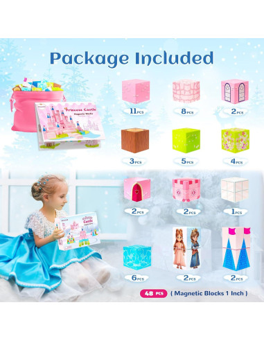 Bloques Magnéticos Hiwawind Castillo Princesa 0.54 kg