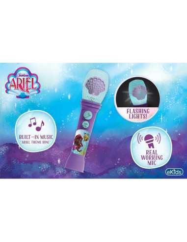 Micrófono de Juguete eKids Ariel para Niños con Música y Luces