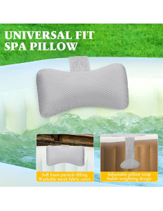 Almohada para Jacuzzi Keoltuo Ajustable 30x17 cm Gris - 2 Piezas 2