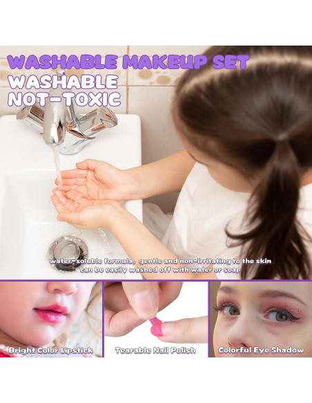 Kit de Maquillaje para Niñas 54 Piezas Dpai Púrpura Kit de Maquillaje para Niñas 54 Piezas Dpai Púrpura