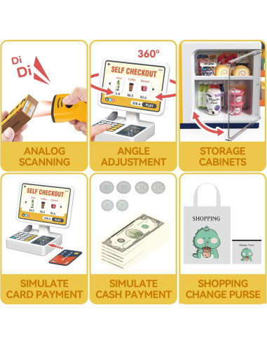 Juego de Caja Registradora POFJOEQ 48PCS para Niños