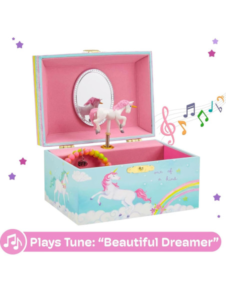 Caja de Joyería Musical Jewelkeeper Unicornio 15.24x11.75 cm Caja de Joyería Musical Jewelkeeper Unicornio 15.24x11.75 cm