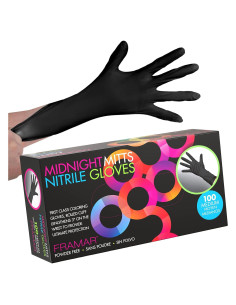 Guantes de Nitrilo Sin Polvo Framar Medianos 30 cm - Paquete de 100