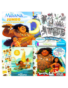 Libro de Colorear Disney Moana con Stickers y Actividades