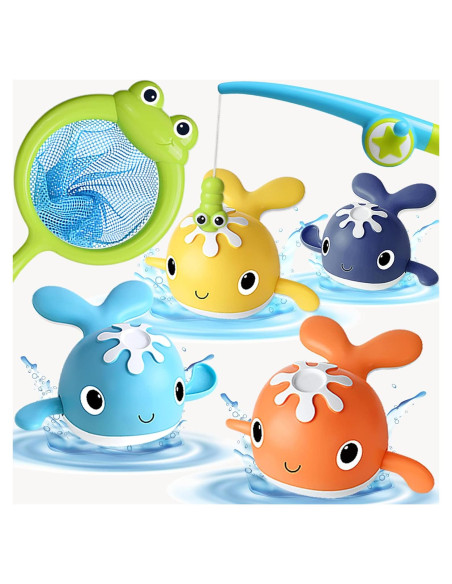Juguetes de baño LOYUEGIYO, juego de pesca magnética para bebés
