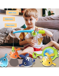 Juguetes de baño LOYUEGIYO, juego de pesca magnética para bebés 2
