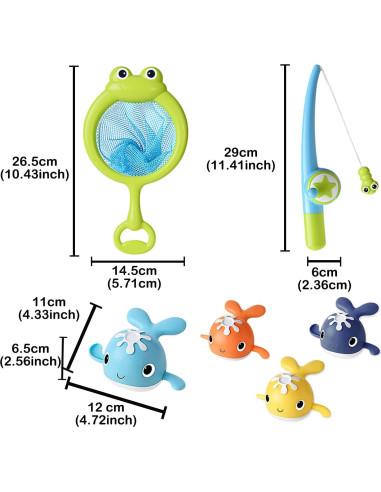Juguetes de baño LOYUEGIYO, juego de pesca magnética para bebés