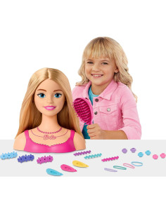 Cabeza de Estilo Barbie Rubia con 20 Accesorios Coloridos 2