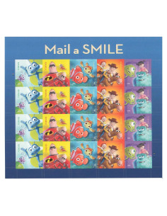 Hoja de 20 Sellos Forever Disney Pixar 2012 - A Bug's Life, Toy Story