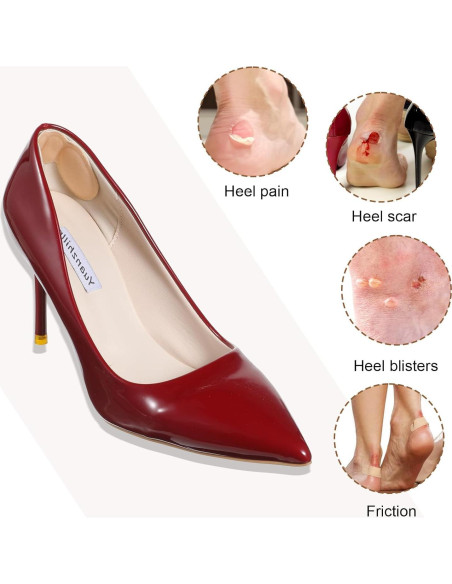 12 Almohadillas Antideslizantes para Talones Yuanchu 9.5x3.8cm