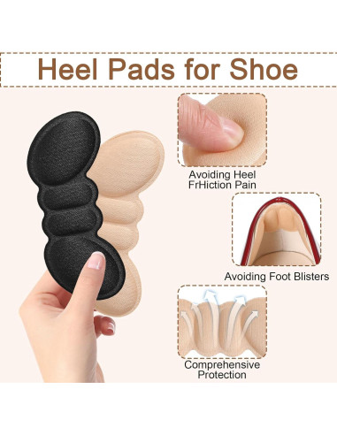 12 Almohadillas Antideslizantes para Talones Yuanchu 9.5x3.8cm