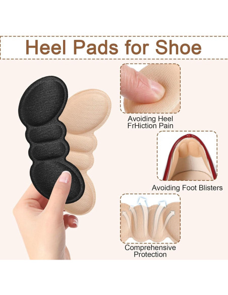 12 Almohadillas Antideslizantes para Talones Yuanchu 9.5x3.8cm