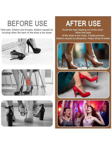 12 Almohadillas Antideslizantes para Talones Yuanchu 9.5x3.8cm