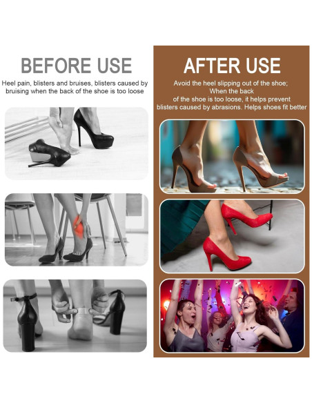 12 Almohadillas Antideslizantes para Talones Yuanchu 9.5x3.8cm