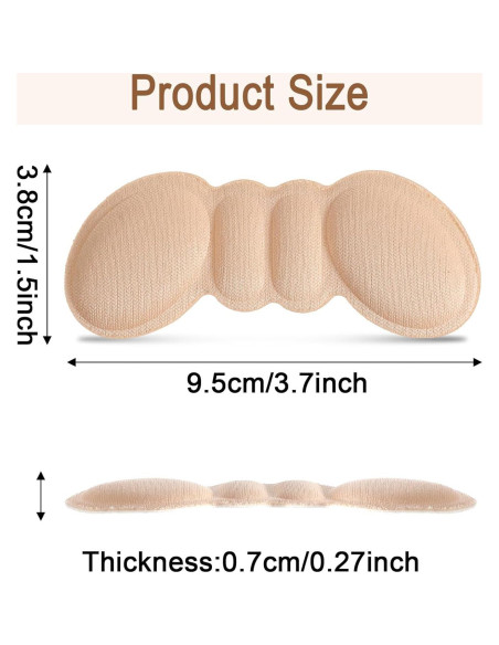 12 Almohadillas Antideslizantes para Talones Yuanchu 9.5x3.8cm