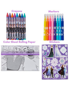 Juego de Arte Rodante Disney Frozen - 8 Crayones y Stickers 2