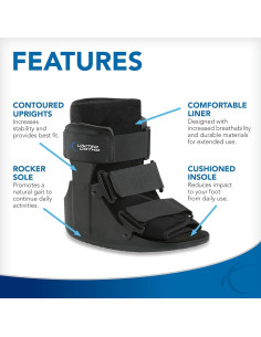 Botín de Fractura Corto Cam Walker United Ortho Pequeño Negro 2