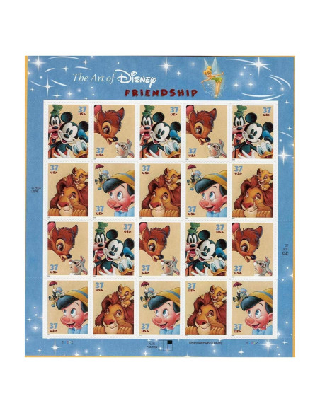 Sellos Postales Disney El Arte de la Amistad USPS 2004