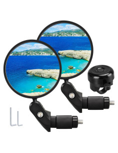 Espejos Retrovisores de Bicicleta RUBY.Q 2pcs + Timbre