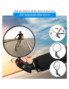 Espejos Retrovisores de Bicicleta RUBY.Q 2pcs + Timbre 2