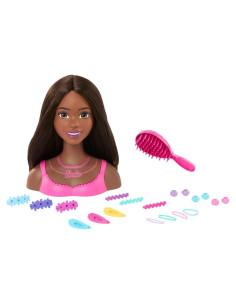 Cabeza de Estilo de Muñeca Barbie Marrón con 20 Accesorios