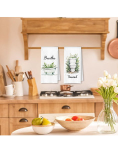 Juego de 4 Toallas de Mano ArtisaEura Verde Salvia 60x40 cm 2