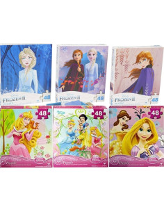 Conjunto de Rompecabezas Princesas Disney - 9 Piezas de 24 y 48 2