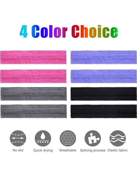 8 Bandas para el Sudor Elásticas SATINIOR - Unisex, Ajustables