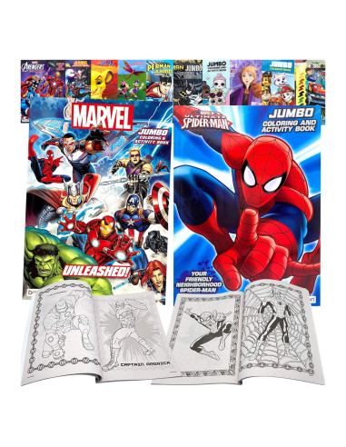 Conjunto de Libros de Actividades y Stickers Marvel Avengers