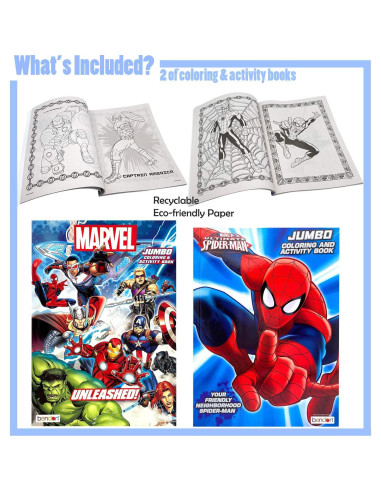 Conjunto de Libros de Actividades y Stickers Marvel Avengers