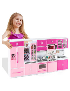 Set de Cocina Rosa 64 PCS con Luces y Sonidos SOCBTNSO