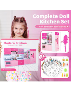 Set de Cocina Rosa 64 PCS con Luces y Sonidos SOCBTNSO 2