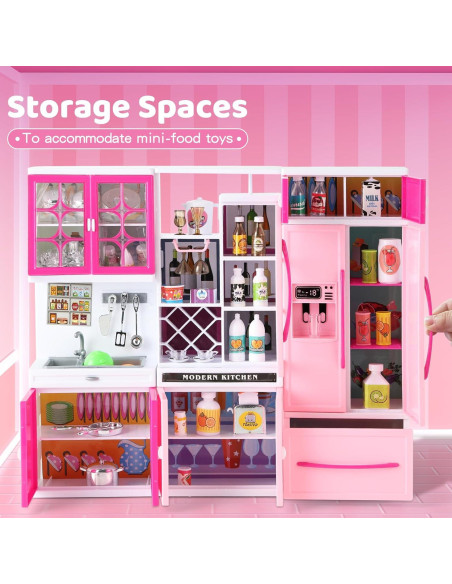 Set de Cocina Rosa 64 PCS con Luces y Sonidos SOCBTNSO
