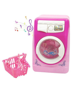 Lavadora Mini Simulación Coherny Rosa para Casa de Muñecas