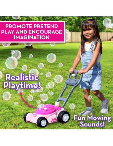Cortacésped de Burbuja Barbie para Niños 1.42 kg, Juguete Sin Pilas