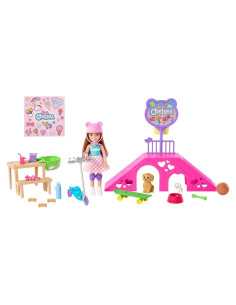 Muñeca Barbie Chelsea Parque de Patinaje con 2 Cachorros