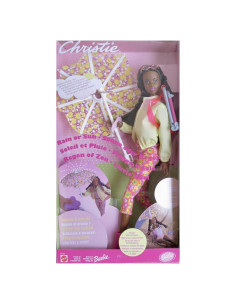 Barbie Christie Muñeca de Lluvia o Sol AA con Paraguas y Más