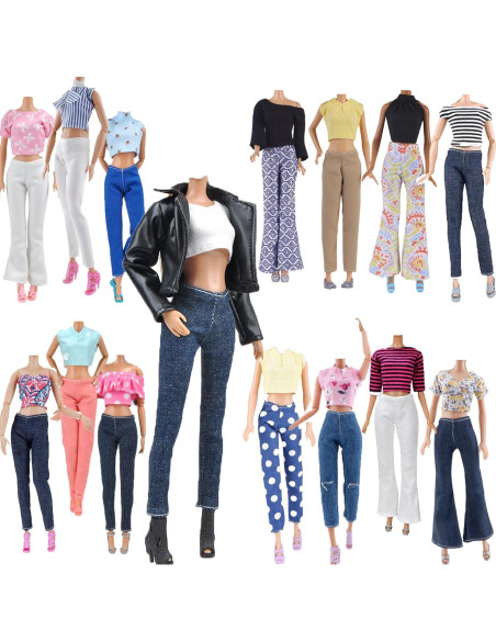 Conjunto de Ropa para Muñecas E-TING 11.5" 5 Piezas + 10 Zapatos