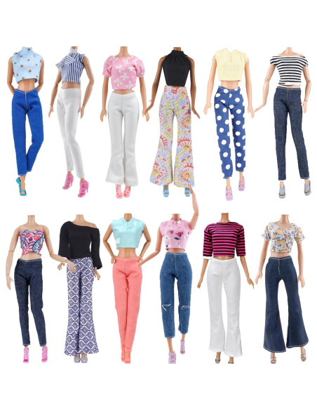 Conjunto de Ropa para Muñecas E-TING 11.5" 5 Piezas + 10 Zapatos