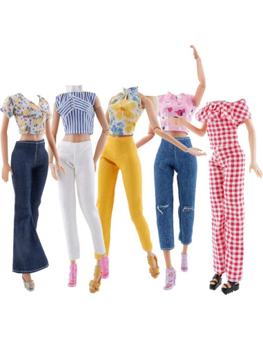 Conjunto de Ropa para Muñecas E-TING 11.5" 5 Piezas + 10 Zapatos