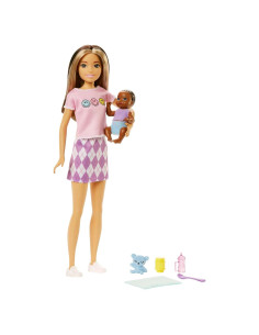 Muñeca Skipper Barbie Cuidado de Niños con Bebé y Accesorios