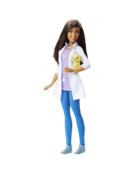 Muñeca Veterinaria Barbie Afroamericana con Estetoscopio