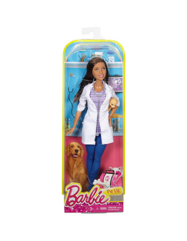Muñeca Veterinaria Barbie Afroamericana con Estetoscopio